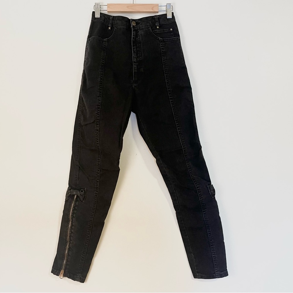 Judi Rosen bow and ankle zip jeans 24” 80’s style size xs
